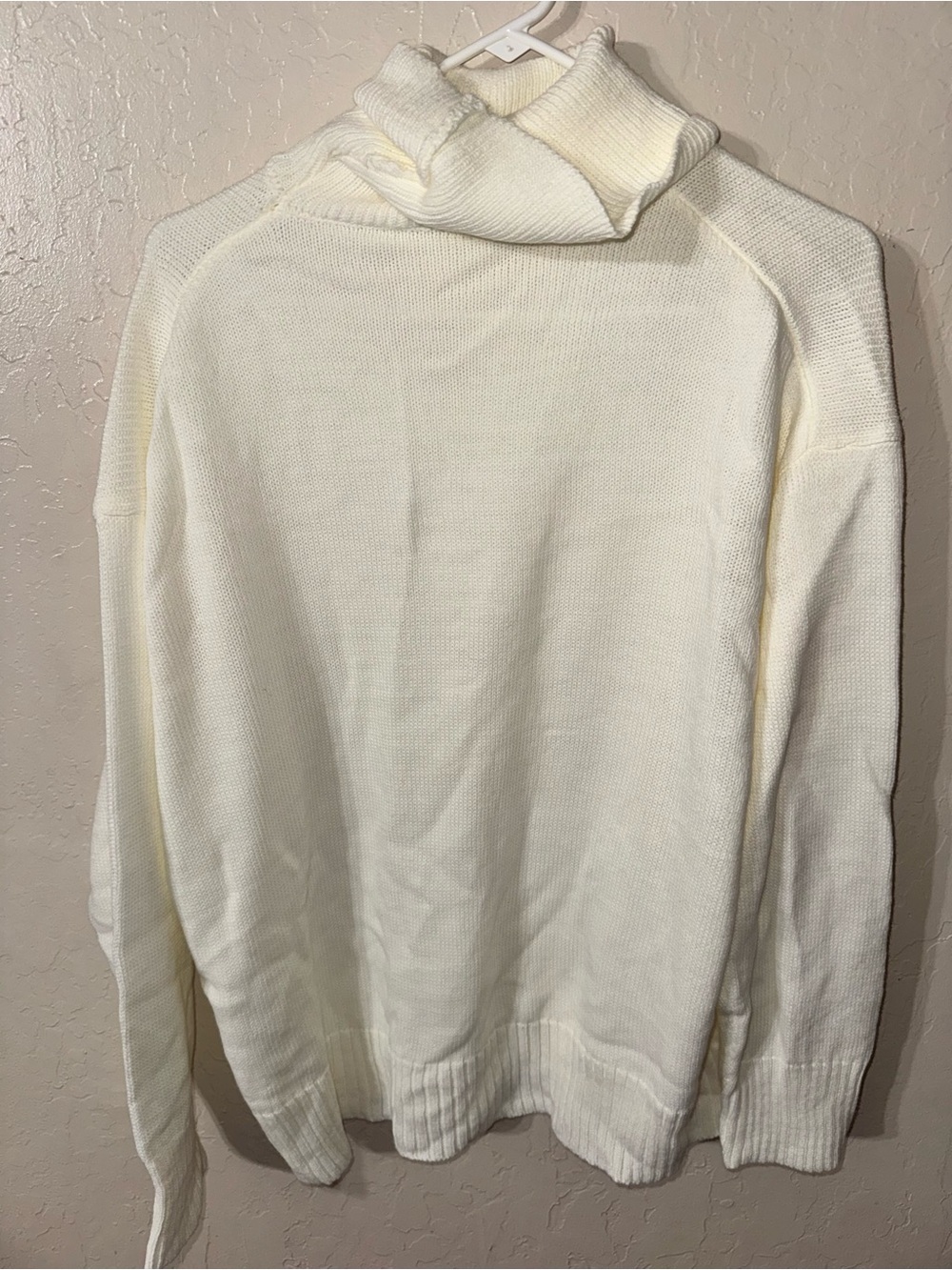 Women’s Cream Turtleneck Sweater - Pleated Skirt 2 Piece Classic Knit